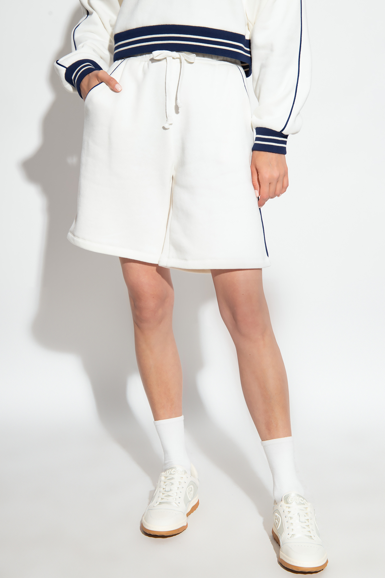 Cream Cotton shorts Gucci - gucci rhython leather sneaker